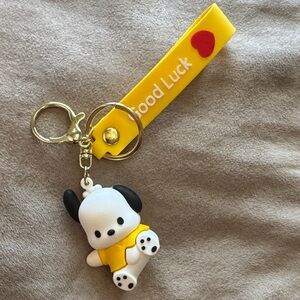 Cute Dog Keychain with Yellow Strap